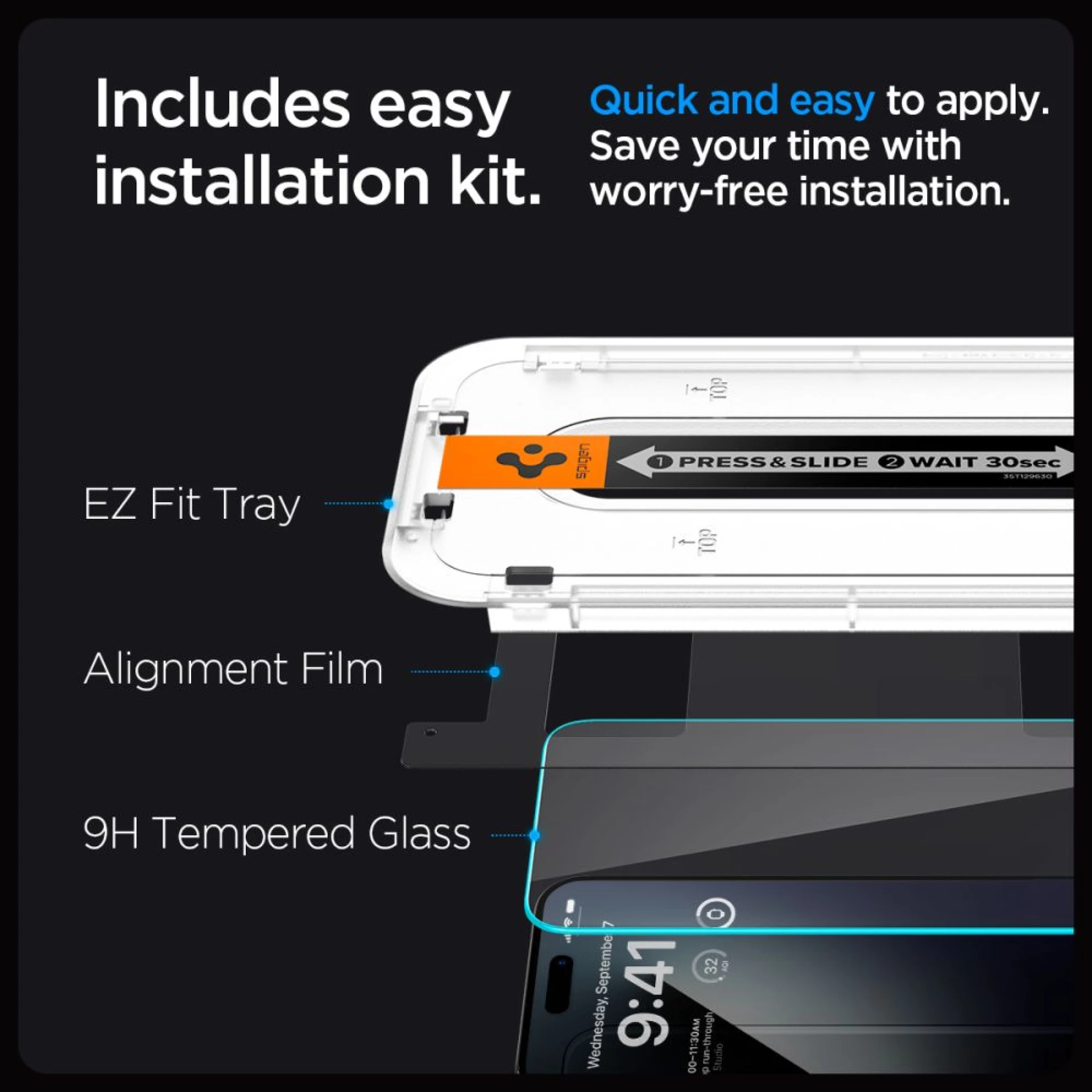Zaštitno staklo SPIGEN GLAS.TR ”EZ FIT” 2-pack za iPhone 15 Pro Max transparent