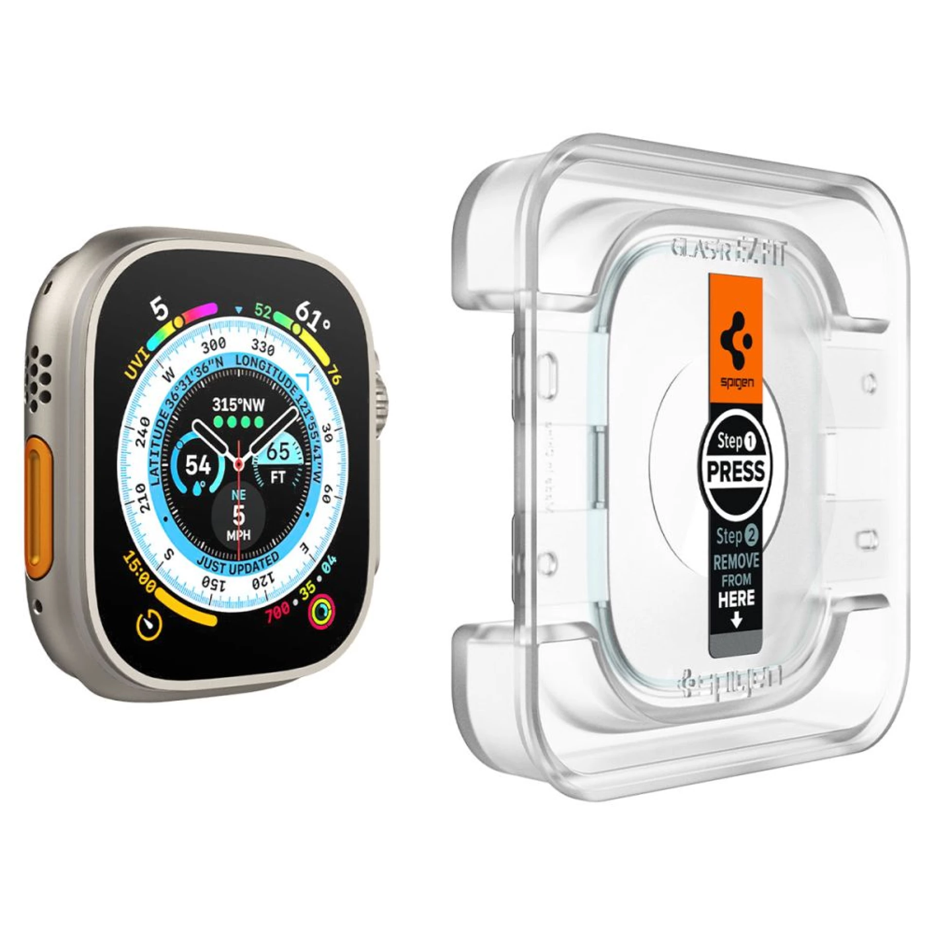 Zaštitno staklo Spigen Glas.TR EZ Fit za Apple Watch Ultra/Ultra 2 49mm 2pcs