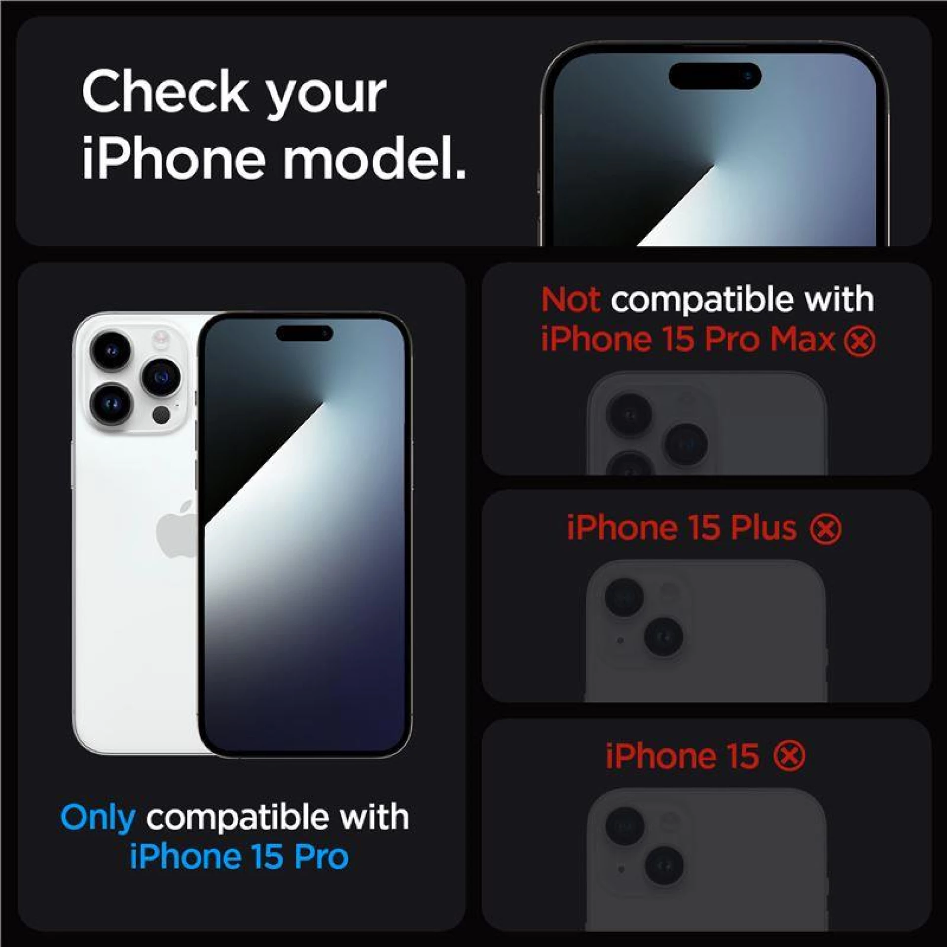 Zaštitno staklo SPIGEN Glas.tR EZ Fit za iPhone 15 Pro 2-pack