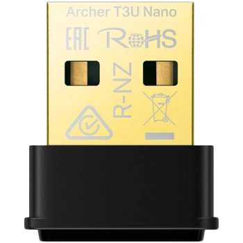 TP-Link Archer T3U Nano AC1300 Nano Wireless MU-MIMO USB Adapter,Nano size, 867Mbps at 5GHz + 400Mbps at 2.4GHz, USB 2.0, WPA3, Supports Windows 11/10/8.1/8/7, Mac OS 10.15 and earlier