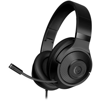 LORGAR Noah 101, Gaming headset with microphone, 3.5mm jack connection, cable length 2m, foldable design, PU leather ear pads, size: 185*195*80mm, 0.245kg, black
