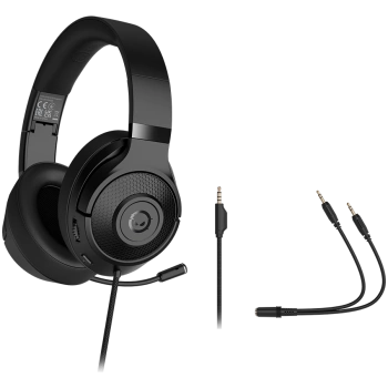LORGAR Noah 101, Gaming headset with microphone, 3.5mm jack connection, cable length 2m, foldable design, PU leather ear pads, size: 185*195*80mm, 0.245kg, black