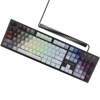 LORGAR Azar 514, Wired mechanical gaming keyboard, RGB backlight, 1680000 colour variations, 18 modes, keys number: 104, 50M clicks, linear dream switches, spring cable up to 3.4m, ABS plastic+metal, magnetic cover, 450*136*39mm, 1.17kg, white, EN layout