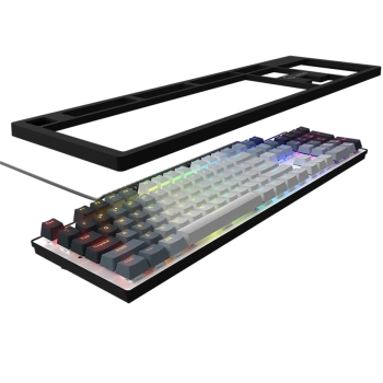 LORGAR Azar 514, Wired mechanical gaming keyboard, RGB backlight, 1680000 colour variations, 18 modes, keys number: 104, 50M clicks, linear dream switches, spring cable up to 3.4m, ABS plastic+metal, magnetic cover, 450*136*39mm, 1.17kg, white, EN layout