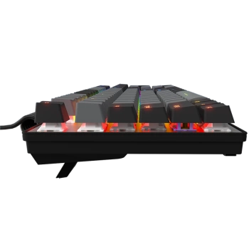 LORGAR Azar 514, Wired mechanical gaming keyboard, RGB backlight, 1680000 colour variations, 18 modes, keys number: 104, 50M clicks, linear dream switches, spring cable up to 3.4m, ABS plastic+metal, magnetic cover, 450*136*39mm, 1.17kg, black, EN layout