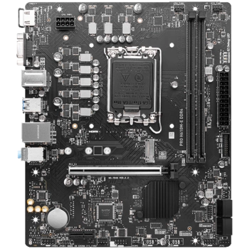 MSI PRO H610M-E DDR4, Micro-ATX, Socket 1700, Dual Channel DDR4 3200(OC)MHz, 1x PCIe x16 slots, 1x M.2 slots, 1x HDMI, 1 x VGA, 2x USB 3.2 Gen 1, 4x USB 2.0, 3Y