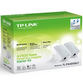AV600 Powerline Starter Kit, Qualcomm, 1 Fast Port,600Mbps Powerline,Ultra Compact Size, HomePlug AV, Green Powerline, Plug and Play,Pair Button, New PLC Utility,Twin Pack