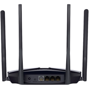 Mercusys MR80X AX3000 Dual-Band Wi-Fi 6 Router, 574 Mbps at 2.4 GHz + 2402 Mbps at 5 GHz, 4× Fixed External Antennas, 3× G LAN Ports, 1× G WAN Port, 1024-QAM, OFDMA, HE160, Router/AP mode, Beamforming, MU-MIMO, VPN server, TWT, Smart Connect, WPA3