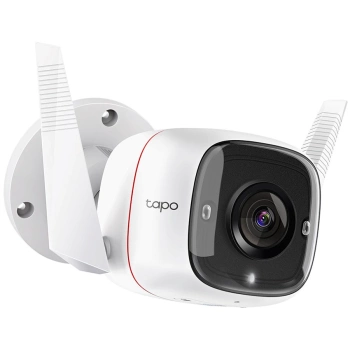 TP-Link C310 Outdoor Security Wi-Fi Camera, 3MP, 2.4 GHz, 2T2R, 2 × External Antennas, 1 × Ethernet Port, Motion Detection and Notifications, Sound and Light Alarm, Remote Control, Two-Way Audio, Sharing to Social Medias, Voice Control
