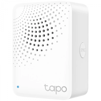 TP-Link Tapo H100 Smart IoT Hub with Chime,2.4 GHz Wi-Fi Networking,868 MHz for Devices,100-240 V,50/60 Hz,Plug-in, Remote Control with Tapo App, 90dB Adjustable Audio Alarm, 19 Ringtones, up to 64 Devices, Home/Away/Sleep Mode, Flame Ratardant
