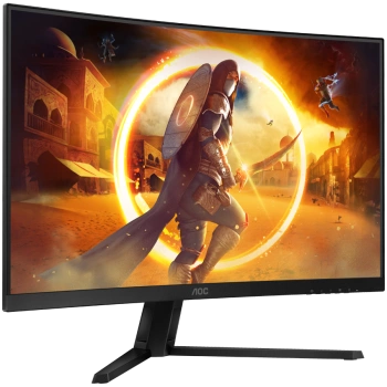 AOC Monitor Gaming CQ32G4VE Curved  31.5” FAST VA, 16:9, 2560x1440, 180Hz, 0.5ms, 300 cd/m2, 3500:1, Audio, HDMI, DP, 3-sided frameless, Adaptive Sync, Tilt, Black-Red, VESA 3y