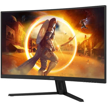 AOC Monitor Gaming CQ32G4VE Curved  31.5” FAST VA, 16:9, 2560x1440, 180Hz, 0.5ms, 300 cd/m2, 3500:1, Audio, HDMI, DP, 3-sided frameless, Adaptive Sync, Tilt, Black-Red, VESA 3y