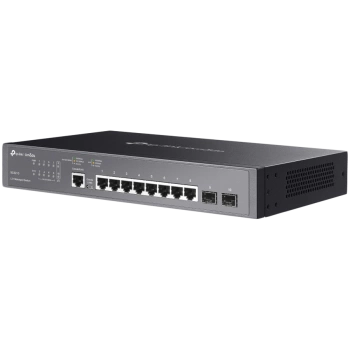 TP-Link SG3210 Omada 8-Port Gigabit L2+ Managed Switch with 2 SFP Slots, 8xGigabit RJ45 ports and 2xGigabit SFP slots, Omada app, Static Routing, VLAN, ACL, QoS, IGMP Snooping, OAM, DDM, ERPS, Zero-Touch Provisioning, Fanless, desktop/rack mounting