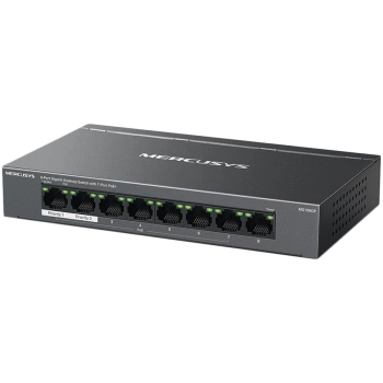 Mercusys MS108GP 8-Port Gigabit Desktop Switch with 7-Port PoE+, 7× Gigabit PoE+ Ports, 1× Gigabit Non-PoE Ports, Compatible with 802.3af/at PDs, 65 W PoE Power, Desktop Steel Case, Wall Mounting,Extend Mode for 250m PoE Transmitting, Isolation Mode