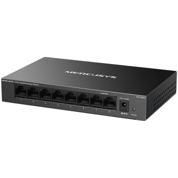 Mercusys MS108GS 8-Port Gigabit Desktop Switch, 8× Gigabit Ports, Desktop Steel Case, Wall Mounting, Plug and Play, Power Saving, Compact design, Green Ethernet technology, Silent