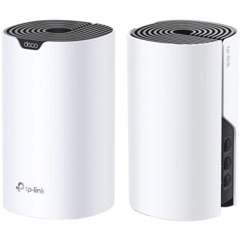 TP-Link Deco S7(2-pack) AC1900 Whole Home Mesh Wi-Fi System, 600 Mbps at 2.4 GHz +1300 Mbps at 5 GHz, 3× Internal Ant., 3× Gigabit Ports (WAN/LAN auto-sensing),Deco App,Router/AP Mode, IPv6,IPTV,Parental Controls,QoS, 3x3 MU-MIMO, Beamforming,100+d