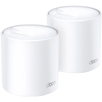 TP-Link Deco X20(2-pack) AX1800 Whole-Home Mesh Wi-Fi System, Wi-Fi 6, Qualcomm 1GHz Quad-core CPU, 1201Mbps at 5GHz+574Mbps at 2.4GHz, 2 Gigabit Ports, 4 internal antennas, Downlink and Uplink OFDMA, MU-MIMO, 1024QAM, Beamforming, HomeCare,150+ dev