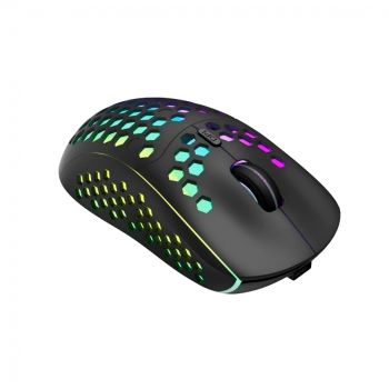 Canyon 7keys Gaming 2.4G wireless mouse, KA8 sensor, DPI up to 1600, rubber coating on panel, Huano 1million switch, 45cm PVC cable, ABS material. 400mAh battery, size: 125.8*63.7*41mm, weight: 95g, Black