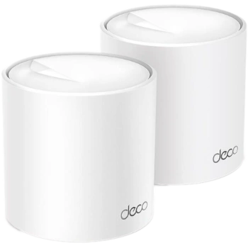 TP-Link Deco X50(2-pack) AX3000 Whole Home Mesh Wi-Fi 6 System, 574 Mbps at 2.4 GHz + 2402 Mbps at 5 GHz, 2× Internal Antennas, 3× Gigabit Ports (WAN/LAN auto-sensing), 2 Streams and HE160 for 5GHz, Deco App, Router/AP Mode, IPv6, IPTV, HomeShield