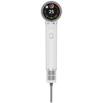High Speed Hair Dryer, White, 220V-240V~50-60Hz, 1500W, Voice Control, Ionizer, Touch LCD, Infrared Nursing, Infrared Distance Protection, AI Control, Gravity Sensor 110000RPM, Noise less than 67dB