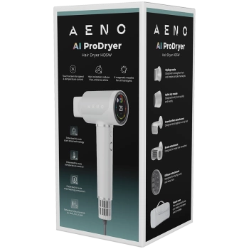 High Speed Hair Dryer, White, 220V-240V~50-60Hz, 1500W, Voice Control, Ionizer, Touch LCD, Infrared Nursing, Infrared Distance Protection, AI Control, Gravity Sensor 110000RPM, Noise less than 67dB