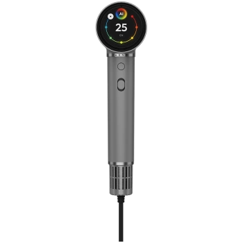 High Speed Hair Dryer, Grey, 220V-240V~50-60Hz, 1500W, Voice Control, Ionizer, Touch LCD, Infrared Nursing, Infrared Distance Protection, AI Control, Gravity Sensor 110000RPM, Noise less than 67dB