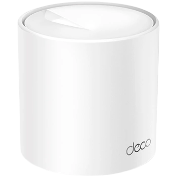 TP-Link Deco X10 (1-pack) AX1500 Whole Home Mesh Wi-Fi 6 System, 300 Mbps at 2.4 GHz + 1201 Mbps at 5 GHz,Internal Antennas, 2× Gigabit Ports (WAN/LAN auto-sensing),Deco App, Router/AP Mode, IPv6, IPTV, Parental Controls, QoS, OFDMA, MU-MIMO, WPA3