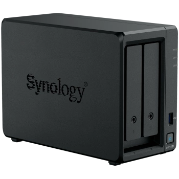 Synology DS725+, Tower, 2-Bays 3.5'' SATA HDD/SSD, 2 x M.2 2280 NVMe SSD, CPU AMD Ryzen R1600 dual-core (4-thread), max. boost up to 3.1 GHz, 4 GB DDR4 ECC SODIMM, 1 x 2.5 GbE, 1 x 1GbE, 1 x USB 3.2, 1 x eSATA USB-C, 1.51 kg, 3y