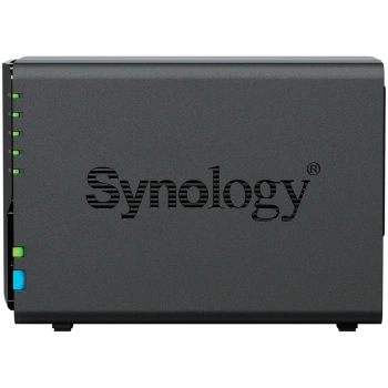 Synology DS225+, Tower, 2-bays 3.5'' SATA HDD/SSD, CPU Inte Celeron J4125 4-core (4-thread) 2.0 GHz, burst up to 2.7 GHz, 2 GB DDR4 non-ECC (expandable up to 6 GB), 1xRJ-45 1GbE LAN, 1xRJ-45 2.5 GbE LAN, 2xUSB 3.2 Gen 1, 1.3 kg, 3yr warranty