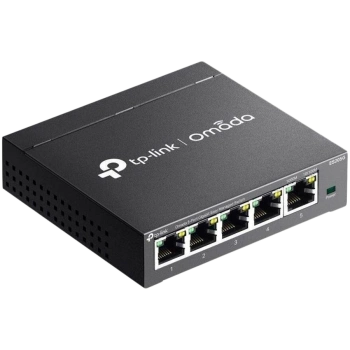 Omada 5-Port Gigabit Easy Managed Switch with 4-Port PoE+ 4× Gigabit PoE+ Ports, 1× Gigabit Non-PoE Ports 802.3at/af, 65 W PoE Power, Desktop Steel Case and Fanless Integration with Omada SDN Controller