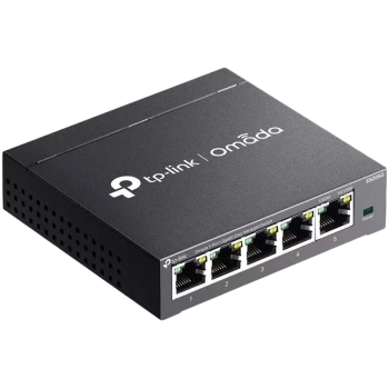 Omada 5-Port Gigabit Easy Managed Switch 5× Gigabit RJ45 Ports Desktop Steel Case Integration with Omada SDN Controller, Flow Control, Loopback Detection, Port Isolation, Port Mirroring, LAG, VLAN, IGMP Snooping, QoS, Storm Control
