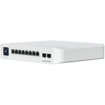 Ubiquiti USW-Pro-8-PoE-EU An 8-port, Layer 3 switch with PoE+ and PoE++ output. Can power devices with up to 120W, with a power consumption of 30W (Excluding PoE output)