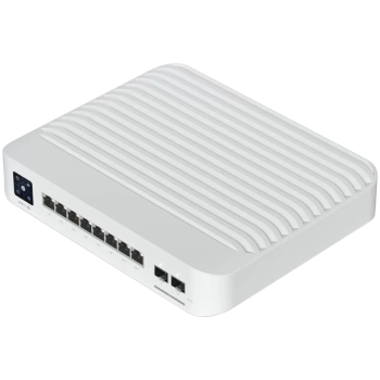 Ubiquiti USW-Pro-8-PoE-EU An 8-port, Layer 3 switch with PoE+ and PoE++ output. Can power devices with up to 120W, with a power consumption of 30W (Excluding PoE output)
