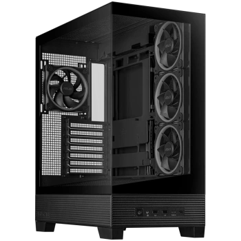 ASUS A31 PLUS Tempered Glass ATX case Black, support for hidden-connector motherboards, 360mm radiators and 380mm graphics cards, four pre-installed ARGB fans and clean cable management