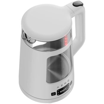 AENO Electric Kettle EK6: 1850-2200W, 2L, Strix, Square-shaped body, Transparent lid, High Resistant Glass, LED-Illumination, Auto Power Off, Dry tank Protection