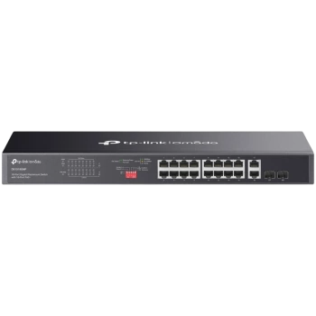 Omada 18-Port Gigabit Rackmount  Switch with 16-Port PoE+ PORT: 16× Gigabit PoE+ Ports, 2× Gigabit Non-PoE Ports, 2× Combo Gigabit SFP Slots SPEC: 802.3at/af, 250 W PoE Power, 1U 19-inch Rack-mountable Steel Case FEATURE: Plug and Play