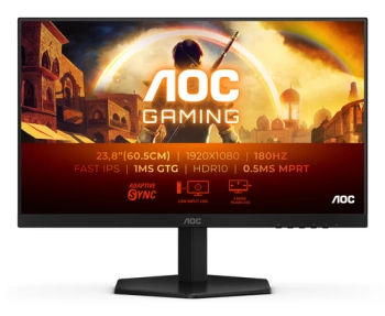 AOC Monitor LED 24G42E 23.8" Fast IPS Gaming 180Hz 1920x1080 (FHD) Adaptive Sync 0.5ms 300 cd/m2 1000:1 HDMI 2.0, DisplayPort 1.4,  Tilt VESA Black & Red