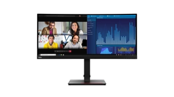 ThinkVision P34w-20, Curved 34.14" IPS, 3440x1440 FHD, Anti-glare, 1000:1, 300 nits, 60Hz, 178 / 178, 21:9, 4/6ms, 3800R, 3Wx2, Tilt, Swivel, Height Adjust Stand, 2x HDMI, 1x DP, 1x DP Out, RJ45, 5x USB 3.2, VESA, 3Yr