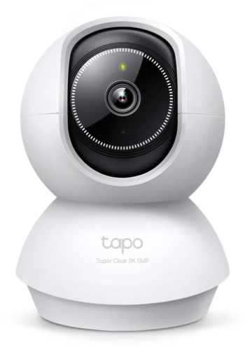 TP-Link Tapo C230 Pan/Tilt AI Home Security Wi-Fi Camera, 3K 5MP (2880x1620), 2.4 GHz, Horizontal 360, Pan/Tilt, Smart AI Detection and Notifications (motion, people, pets, cars, baby crying, abnormal sound), AI Smart Tracking, Sound and Light Alarm