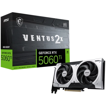 MSI NVIDIA GeForce RTX 5060 Ti 8G Ventus 2X OC Plus GDDR7 128bit Gaming Graphics Card, Boost Clock up to 2617 MHz, PCIe Gen 5, DLSS 4, DP 2.1 x 3, HDMI 2.1 x 1, SFF Ready
