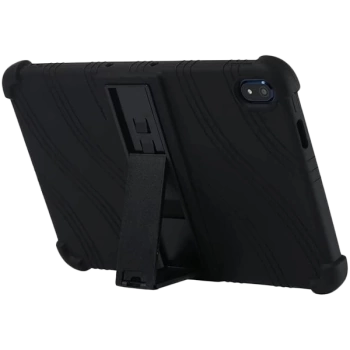 Tablet case for Prestigio Solutions Virtuoso PSTA101, soft rubber with extra protection on the corners, with kickstand. Color black.