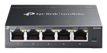Omada 5-Port Gigabit Easy Managed Switch 5× Gigabit RJ45 Ports Desktop Steel Case Integration with Omada SDN Controller, Flow Control, Loopback Detection, Port Isolation, Port Mirroring, LAG, VLAN, IGMP Snooping, QoS, Storm Control