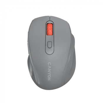 Canyon 6 buttons wireless 2.4Ghz mouse, MX8650A Sensor, DPI up to 1600,Injection case, 3 M life times left and right switches, 2xAAA battery, ABS material. Size: 105x71x40mm, Weight: 59g, Dark grey