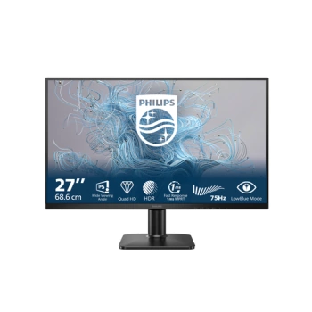 Philips 27E2N1500L 27" QHD Monitor, 100Hz IPS, 2560x1440, 1ms MPRT, Adaptive Sync, HDR10 HDMI, DP, Audio Out, 3-sides frameless, Tilt, VESA, 3-year warranty