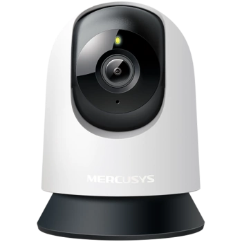 Mercusys MC200 Pan/Tilt Home Security Wi-Fi Camera, 1080P, 2.4 GHz, Horizontal 360, Pan/Tilt, Smart Detection and Notifications (motion, person, baby crying), Motion Tracking, Remote Control,  microSD Card (Up to 512 GB), Night Vision
