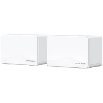 Mercusys Halo H25BE (2-Pack) BE3600 Whole Home Mesh Wi-Fi 7 System, 688 Mbps at 2.4 GHz + 2880 Mbps at 5 GHz, Internal Antennas, 3x Gigabit Ports per Unit (WAN/LAN auto-sensing), MLO, 4096-QAM, OFDMA, MERCUSYS APP, Router/AP Mode, 460m2 coverage