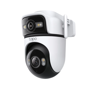 TP-Link Tapo C545D Outdoor Dual Lens Pan/Tilt Security Camera, 2K (2304x1296) and 2K (2304x1296), 2.4 GHz, 2 x External Antennas,1 x Ethernet Port ,Horizontal 360, Dual Lens , Pan/Tilt, Color Night Vision, Motion Tracking