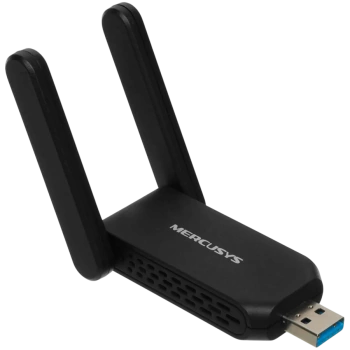 Mercusys MA72XH AX1800 High Gain Wi-Fi 6 USB Adapter, 574 Mbps at 2.4 GHz + 1201 Mbps at 5 GHz, 2 x High Gain External Antenna, USB 3.0, MU-MIMO, OFDMA, Beamforming, WPA3