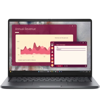 Dell Pro 14 PC14250, 14" FHD+ (1920x1200), Intel Core 5 120U, 1x 16GB DDR5, M.2 512GB SSD, Int GPU, WiFi 6E + BT 5.3, FHD IR Cam, 2x USB 3.2, 1x USB C 3.2, 1x USB C THB4, RJ-45, FgrPr, Backlit kb, 55Wh, Ubuntu, 3Yr