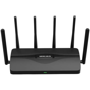 Mercusys MR47BE BE9300 Tri-Band Wi-Fi 7 Router, 574 Mbps at 2.4 GHz + 2880 Mbps at 5 GHz + 5760 Mbps at 6 GHz, 6× External Antennas, 1× 2.5 Gbps WAN port + 3× 2.5 Gbps LAN ports, MLO, 4096-QAM, OFDMA, 300+ devices, Beamforming, WPA3, MU-MIMO